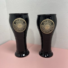 Deneen Pottery Sun Bristol Renaissance Faire Chalice Goblet Lot Of 2 Black Glaze