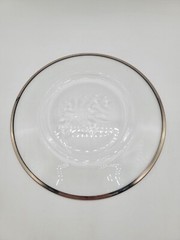Bridal Belle 7.5″ Crystal Salad Plates Fostoria Platinum Trim Set of 4