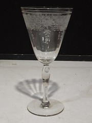 1- Fostoria Glass WASHINTON Etch Clear 7.5″ WATER OR WINE GLASS