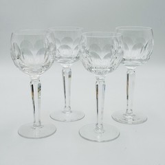 Waterford SHEILA 7 3/8” Crystal Wine Hock Glasses Set Of 4 VINTAGE