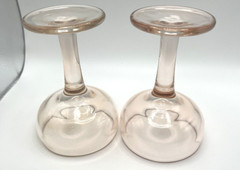 Set Of 2 Vintage Perfectly Pink “Blush” Champagne Coupe Depression Glasses
