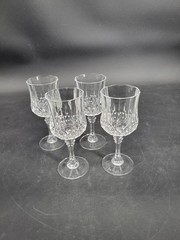 Gorgeous Set of 4 Cristal D’Arques Longchamp 8oz Wine Glasses Paris France 7″