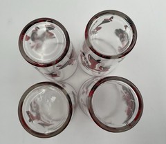 4 MCM Libbey Flamenco Dancer Glass Tumblers Red & Black (D7)