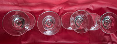 4 VTG Arby’s Libbey Frosted Winter White Pines Wine Tulip Goblets 7″ 12 oz Gold