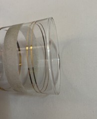 2 MCM Gold And Frosted Band Striped Small Drinking Glasses