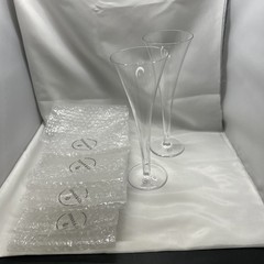 Tiffany Hollow Stem Fluted Champagne Trumpets Set of 2 New with Tiffany Seals