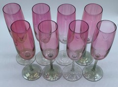Pink To Rose Ombré Champagne Flutes