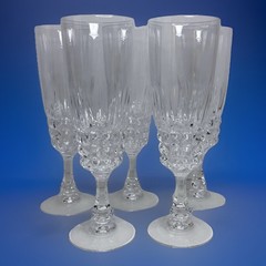 Cristal d’Arques Pompadour Champagne Flutes 24% Lead Crystal France 7” Set Of 5