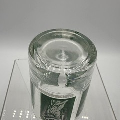 Vintage Greek Goddess Juice Glass Green White Greek Key Tumbler 3″