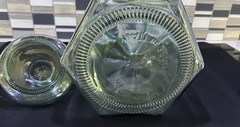Vintage Green Glass Lemonade Iced Tea Drink Dispenser Brass Spigot Italy 15″