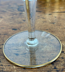 2 Pc Glastonbury Lotus Goldenrod Pattern Water Wine Goblets 22K Gold Encrusted