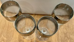 VTG MCM DOROTHY THORPE STYLE SILVER FADE 5”4 OZ SET(4)CORDIAL GLASSWARE BARWAR