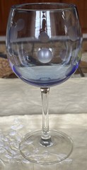 SET OF 2 WATERFORD Marquis CRYSTAL POLKA DOT PINK & BLUE BALLOON WINE GLASSES