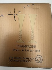 Crystal Champagne Flutes Glasses by Cristal d’Arques France Millennium 2000 New