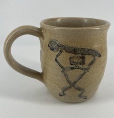 VTG Tropical Clay Hawaii Drip Glaze Mug Sailboat Brown Sand Color Beach