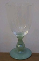 Villeroy & Boch ISABELLE Water Goblets Glasses Drinking Jade Green Stem SET 2