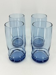 4 Vintage Anchor Hocking Saturn Blueberry Tumblers Drinking Glasses 1960s MCM VT