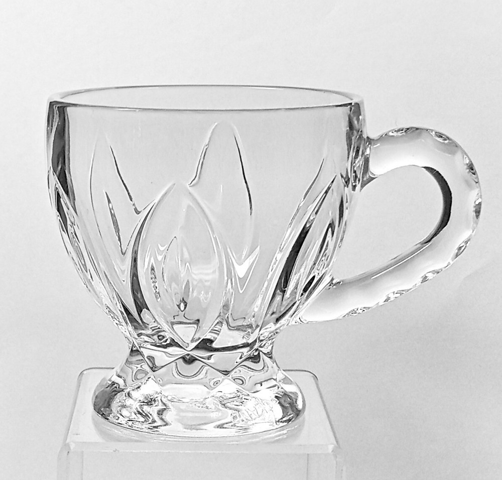 Irena Heavy Clear Crystal Glass Tea Coffee Cups Made in Poland (Set of 3)