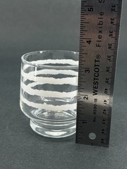 5 Pier 1 Imports White Bands 8 Oz Old Fashioned Glasses Set Clear Tumblers VTG