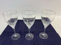Vintage Rosenthal Studio Linie Iris 8″ Crystal White Wine Glasses Set of 3