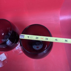 JC Penney AMETHYST BALLOON GOBLETS – Set of 3 – 8 3/4″ Wine Goblets