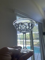 Lot Of Fostoria American Clear Cubist-Champagne/Martini Glasses Stem (2056)