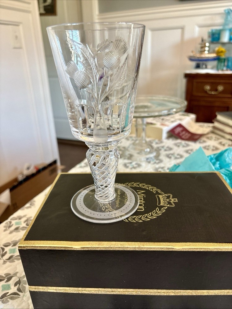 Vintage Minton 25 th Anniversary Of QEII Coronation Lead Glass