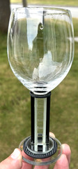 Vtg GEORGE PONZINI Glass WINE GOBLET, Stem 2 – Round Base, Art Deco, Hand Made