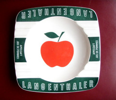 Langenthal Swiss Porcelain Apfelsaft Apple Juice Advertising Ashtray