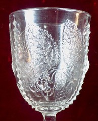 Diamond Panel Fruits Goblet Brilliant Glass Co.120 EAPG Wild Fruits 1888 #180