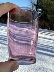 Mid Century Iridescent Pastel Colored Glass Tumblers Small 4 fl.oz Drinking Cups