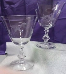 Bryce Brothers «Autumn » Crystal Goblets Glass (2) 5 7/8 » Discontinued Pattern