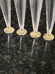 Set of 4 Tom Stoenner 24k Gold Footed Champagne 🍾 Flutes
