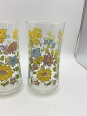 Vintage Corelle Spring Meadow Floral 10 oz Tumbler Glasses Set Of 4