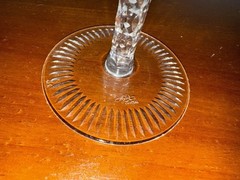 4 AJKA MARSALA CUT TO CLEAR CRYSTAL WINE HOCK GOBLETS GLASSES 8 1/4” T