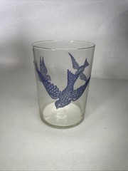 Blue Bird Etched Glass