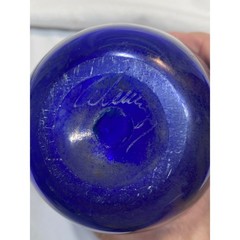 Frederick Warren Studio Art Glass Tumbler Handblown Glass Cup Blue 1993