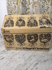 Vintage Anchor Hocking 12 Days of Christmas Glasses 12 oz Complete set in Box