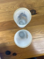 Vintage Tom Art Glass Tumblers Hand Painted Hand Made 6-3/4″