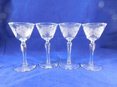 Set of 4 Libbey Rock Sharpe Glenmore Stem #3001 Liquor/Cocktail Glasses 5 5/8″