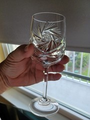 One Bohemia Crystal-Crystalex 7″ Tall Wine/Water Goblet BOC22 Pinwheel Pattern.