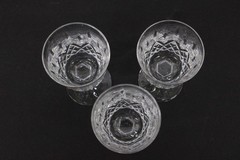 Waterford Crystal Clear Lismore 4.25″ Stemmed Port Wine Glasses Set of 3 w/ Box