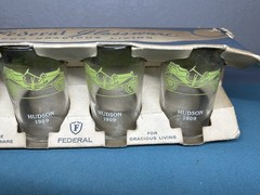 Vintage Federal Glassware Automobile Tumblers Set of 4 Hudson Stanley Orig Box