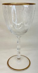 5 Fostoria Crystal Clear Gold Rambler Water Goblets 6 7/8″