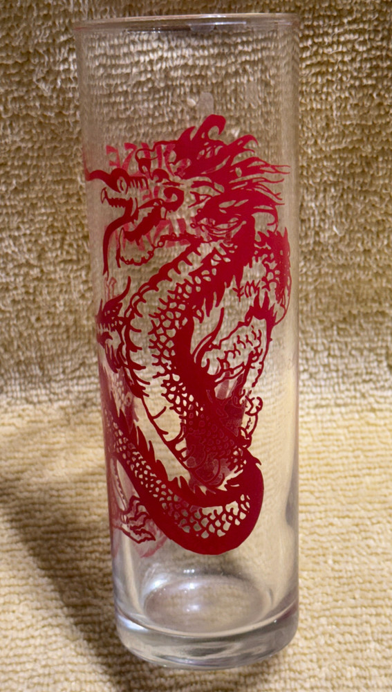Vintage Thin Hallball Red Dragon Glass / Barware – Chineese Drinking Glass