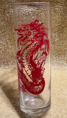 Vintage Thin Hallball Red Dragon Glass / Barware – Chineese Drinking Glass
