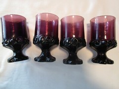 Vintige Tiffin Glass Gobles 4 Franciscan Madeira Plum Amethyst Purple 5 Oz 1970s