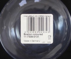 Villeroy and Boch Crystal Boston Blue Set of Four Water Goblets