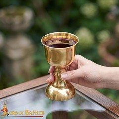 Solid Brass Medieval Goblet – Gothic Vintage Chalice Royal Wine Glass for Wed…