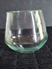 Vintage Clear Whisky or Stemless Wine Glass • 3″ Tall
